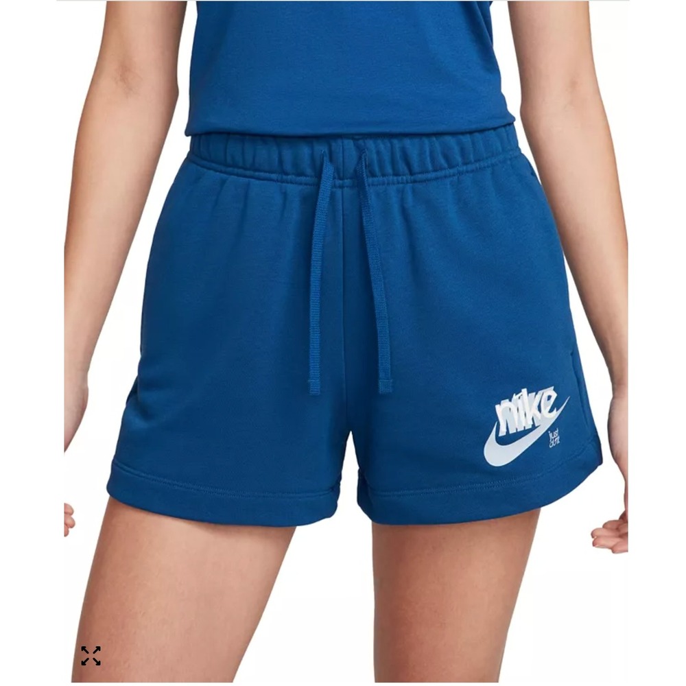 Nike Sportswear Club Fleece Shorts Women Medium Blue Mid Rise NWT